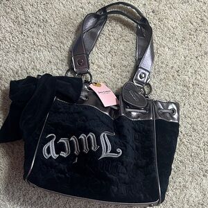 Juicy Couture Black and Silver Tote Bag